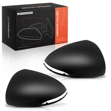 Front Mirror Cover Cap Smooth Black for 2020-2023 Hyundai Sonata