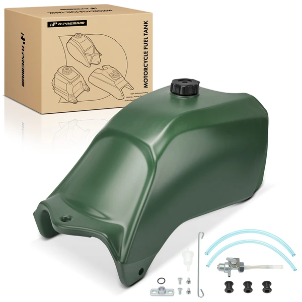 Green Fuel Tank with Cap & Fuel Petcock for Honda TRX300 1988-1992