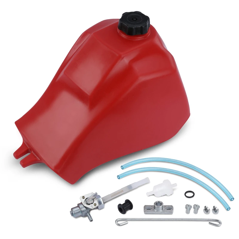 Red Fuel Tank with Cap & Fuel Petcock for Honda ATC185 1980 ATC200 1981-1983