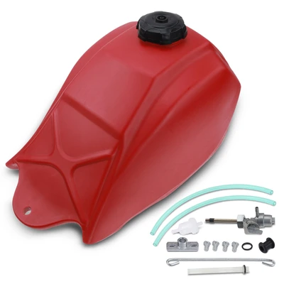 Red Fuel Tank with Cap & Fuel Petcock