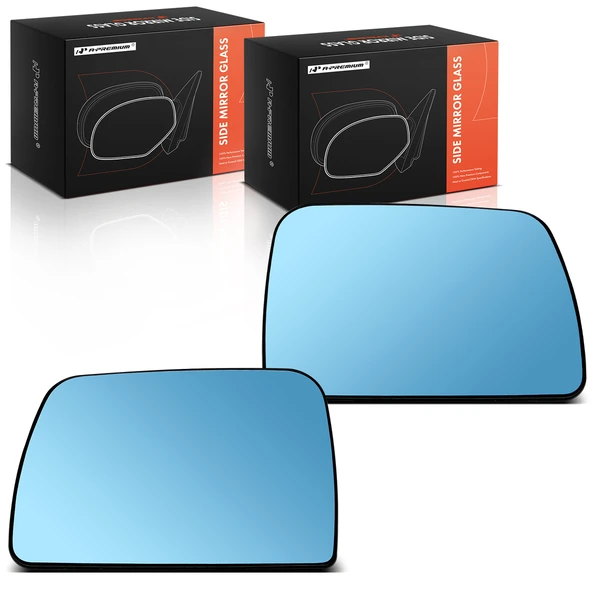 2 Pcs Blue Driver & Passenger Mirror Glass Heated with Power Adjust for BMW X5 E53 2000-2006