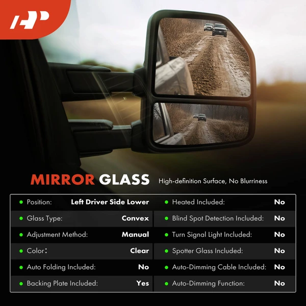 A-Premium APMGS114 Mirror Glass Driver Lower