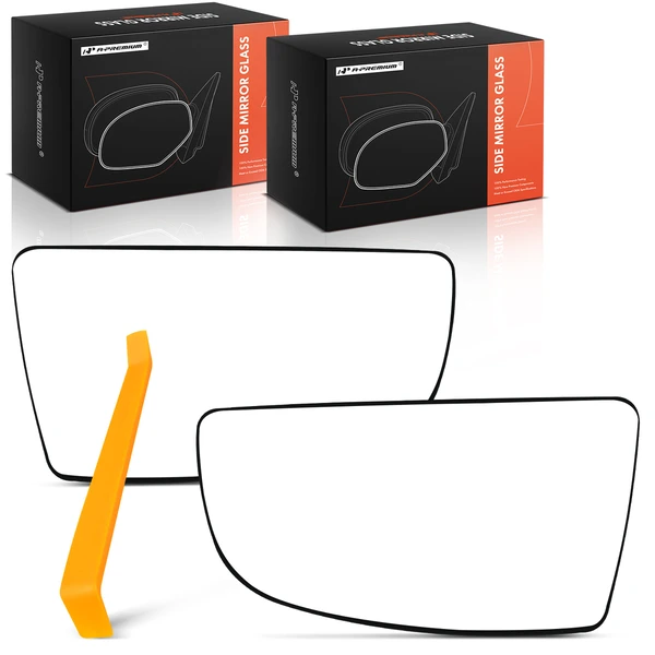 2 Pcs Driver & Passenger Lower Mirror Glass with Power Adjust for 2015-2019 Ford Transit-250