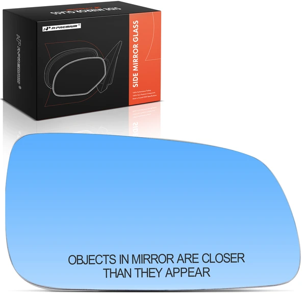 Passenger Blue Mirror Glass with Heated & Power Adjust for 1999-2002 Volkswagen Cabrio