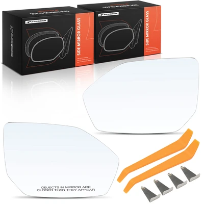 2 Pcs Front Power Mirror Glass with Heated