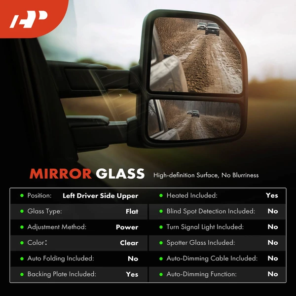 A-Premium APMGS172 Mirror Glass Driver Upper