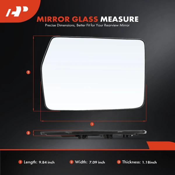 Driver Mirror Glass with Power Adjust for Ford F150 2004-2007 Lincoln Mark 2006-2007