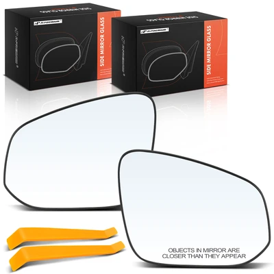 2 Pcs Front Mirror Glass with Manual Adjust & Heated
