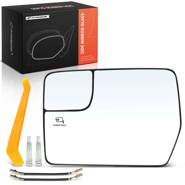 Driver Mirror Glass with Power Adjust for Ford Expedition 12-17 Lincoln