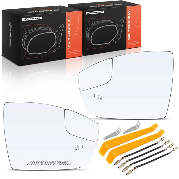2 Pcs Front Power Mirror Glass with Heated & Spotter Glass for Ford Focus 2012-2018