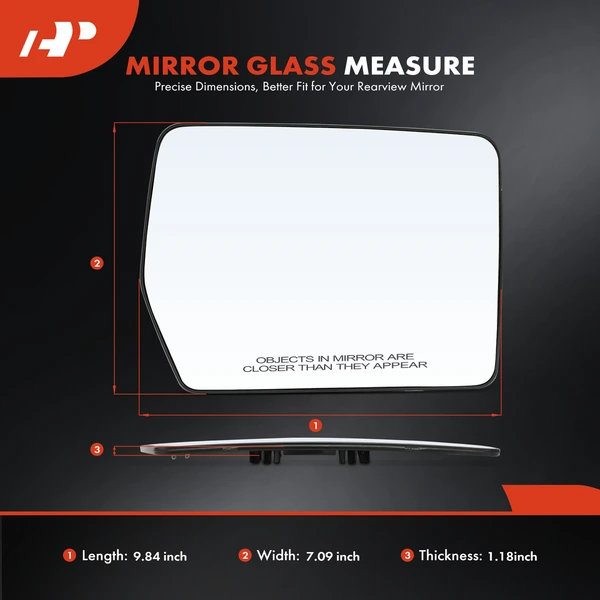 Passenger Mirror Glass with Power Adjust for Ford F-150 04-10 Lincoln Mark 06-08