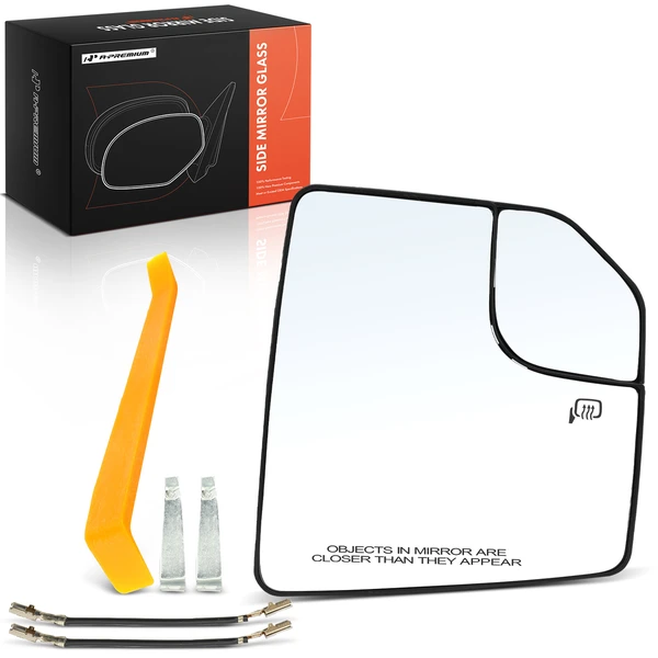 Passenger Mirror Glass with Power Adjust for Ford F-150 2015-2020