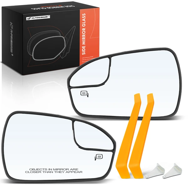 2 Pcs Driver & Passenger Mirror Glass with Power Mirror Adjust for 2013-2020 Ford Fusion