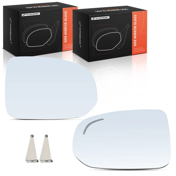 2 Pcs Driver & Passenger Mirror Glass with Heated & Blind Spot Detection for Volvo XC60