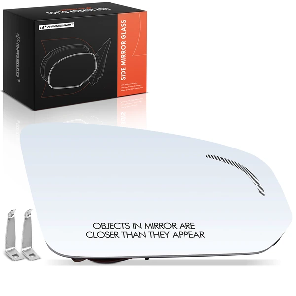 Passenger Mirror Glass with Power Adjust for Volvo S90 17-19 V90