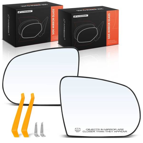 2 Pcs Driver & Passenger Mirror Glass with Power Adjust for Jeep KL