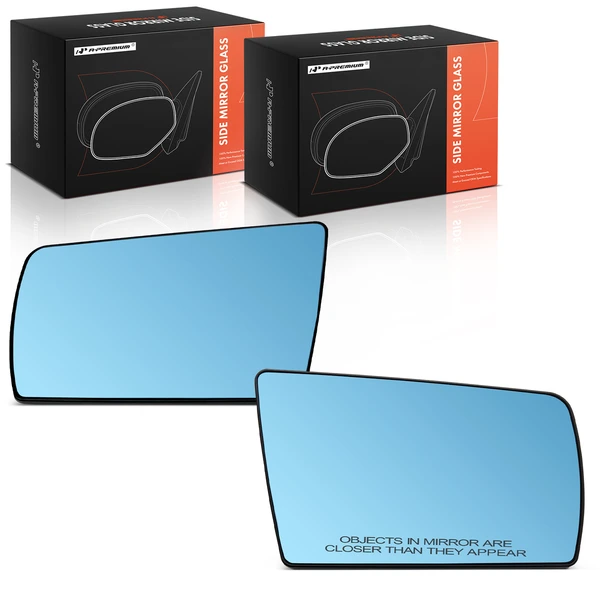 2 Pcs Driver & Passenger Blue Mirror Glass with Heated for Mercedes-Benz C220 1994-1996