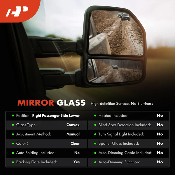 A-Premium APMGS215 Mirror Glass Passenger Lower