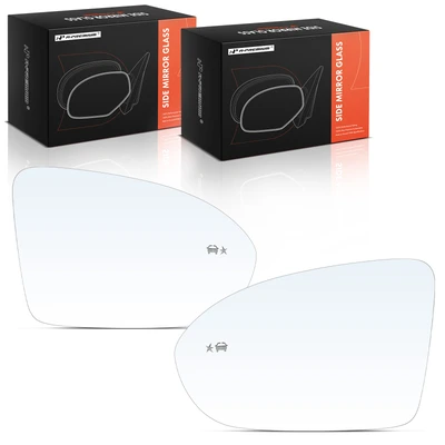 2 Pcs Front Mirror Glass with Power Glass Adjust Blind Spot