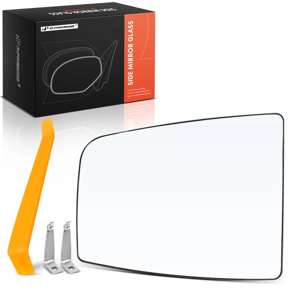 Passenger Upper Mirror Glass with Power Mirror Adjust for Ford Transit-150 Transit-250 2015-2019