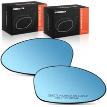 2 Pcs Blue Mirror Glass with Power Adjust for 2007-2009 BMW 328i