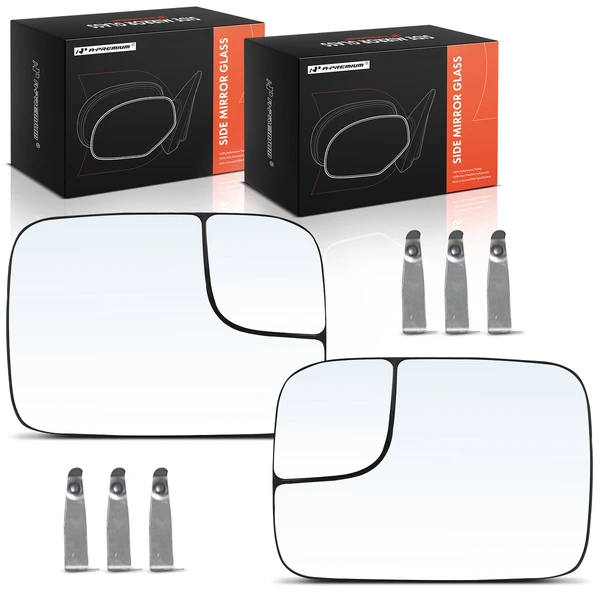 2 Pcs Mirror Glass with Spotter Glass for Dodge Ram 1500 2005-2008 Ram 2500 Ram 3500 2005-2009