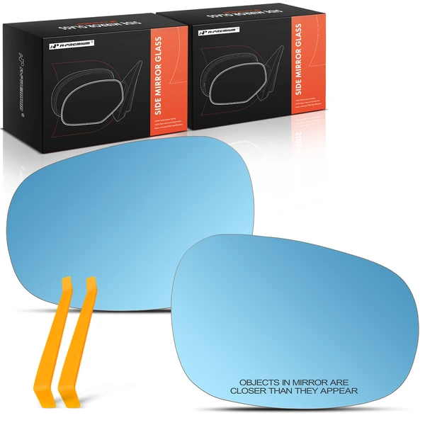 2 Pcs Driver & Passenger Mirror Glass with Power Mirror Adjust for 2013 BMW 320i