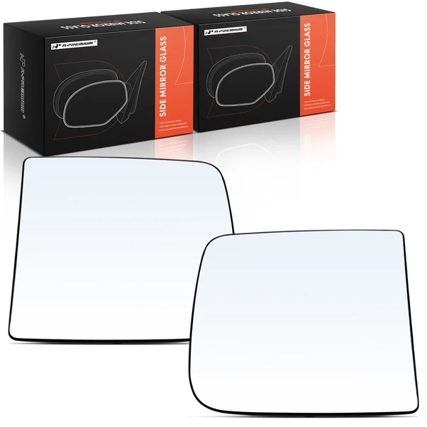 2 Pcs Driver & Passenger Upper Mirror Glass with Manual Adjust Glass for 2019-2022 Ram 1500