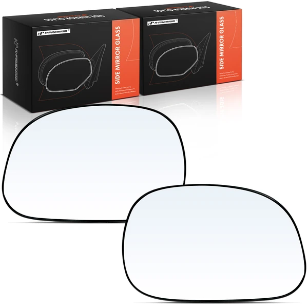 2 Pcs Mirror Glass with Manual Adjust for 1997-1999 Ford F-250