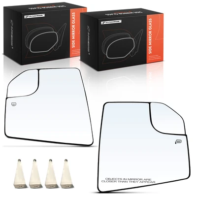 2 Pcs Driver & Passenger Mirror Glass with Spotter Glass with Heated
