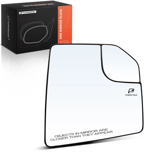 Passenger Heated Mirror Glass with Power Adjust for Ford F-150 2015-2020