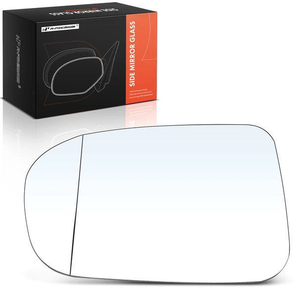 Driver Mirror Glass with Power Adjust for Honda Civic 2014-2015