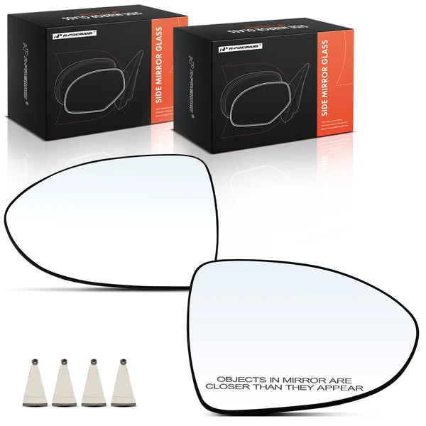 2 Pcs Driver & Passenger Power Heated Mirror Glass with Power Adjust for Kia Rio 2012-2017