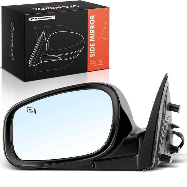 Left Driver Side Mirror, with Heating, Power Adjustment, Manual Folding, Black A-Premium APMI2817TW