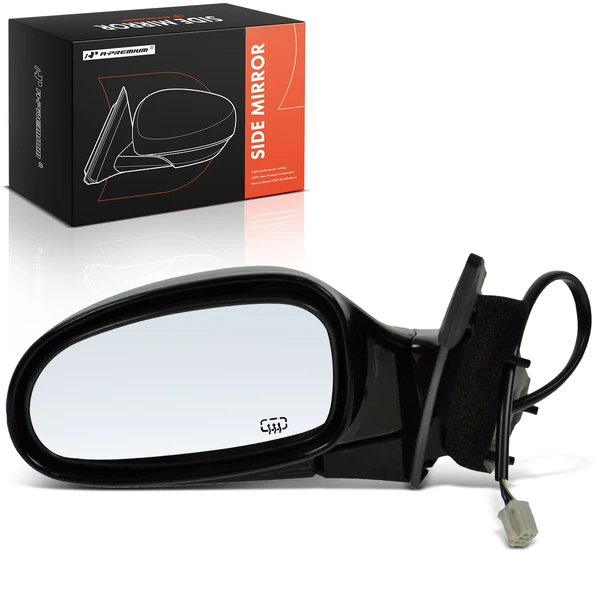 Left Driver Side Mirror, with Heating, Power Adjustment, Manual Folding, Black A-Premium APMI2819TW