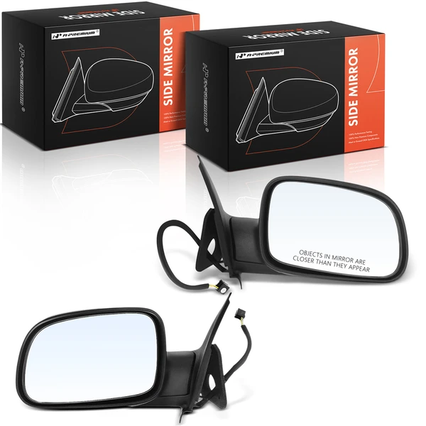 Driver & Passenger Mirror, Powered, Smooth Black A-Premium APMI2820TW