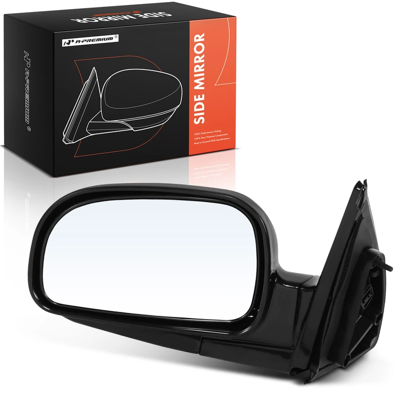 2003-2004 Hyundai Santa Fe Left Driver Side Mirror, Powered 2003-2004 Hyundai Santa Fe, Black A-Premium APMI2821TW