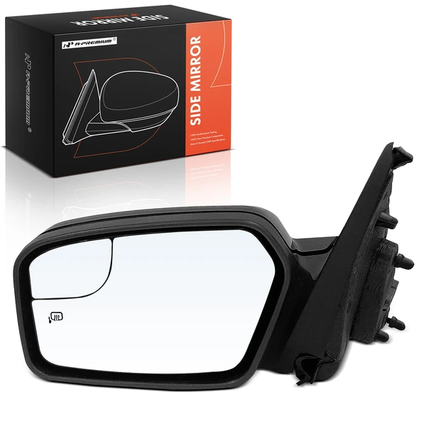 2011-2012 Ford Fusion Left Driver Side Mirror, Powered, with Heated, Smooth Black A-Premium APMI2173