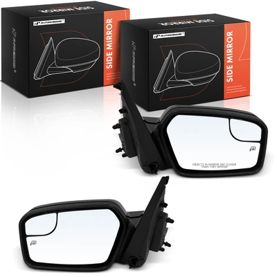 2 Pcs Driver & Passenger Black Smooth Mirror with Power Glass Adjust