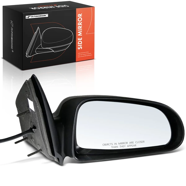 Right Passenger Side Mirror, Power Adjustment, Power Folding, Black A-Premium APMI2827TW
