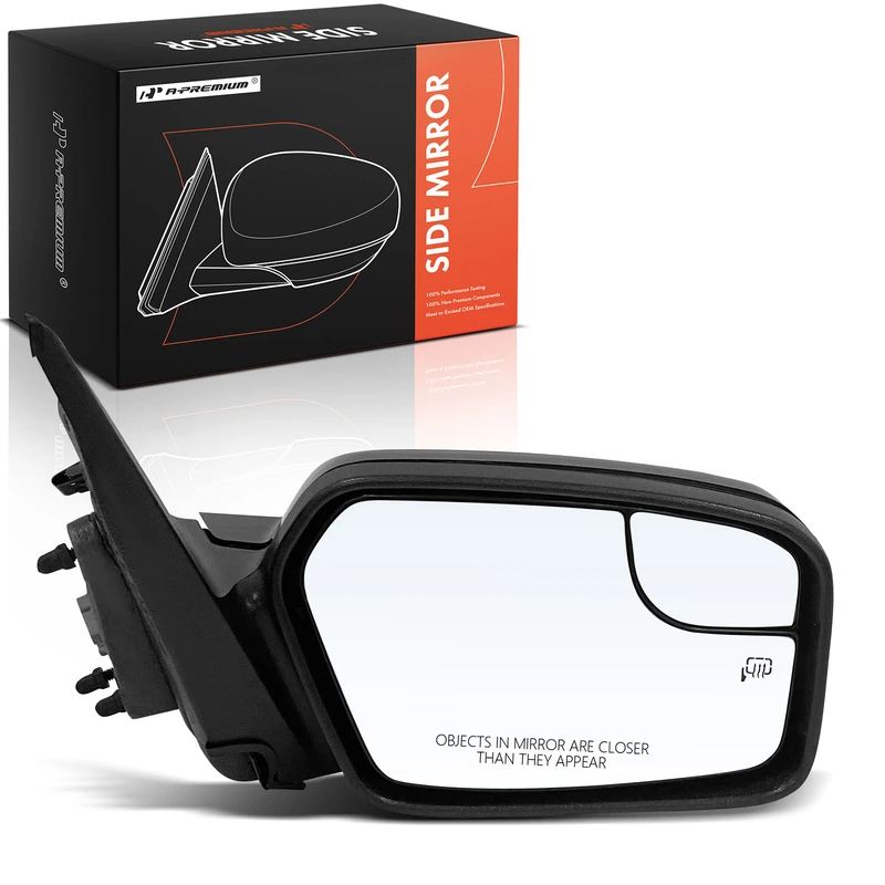 Passenger Smooth Black Mirror with Power Glass Adjust for Ford Fusion Mercury Milan