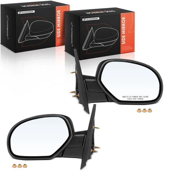 Driver & Passenger Mirror, with Heating, Manual Adjustment, Manual Folding, Black A-Premium APMI275