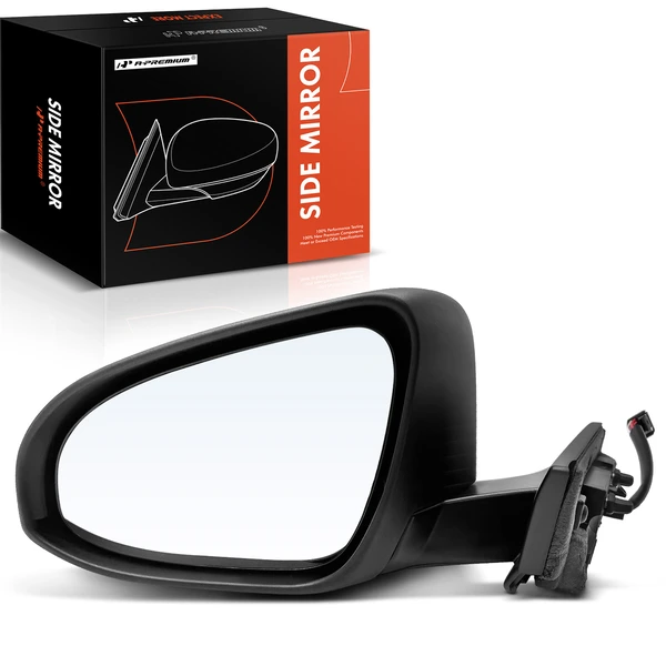 Left Driver Side Mirror, with Heating, Power Adjustment, Power Folding, Smooth Black A-Premium APMI1589TW