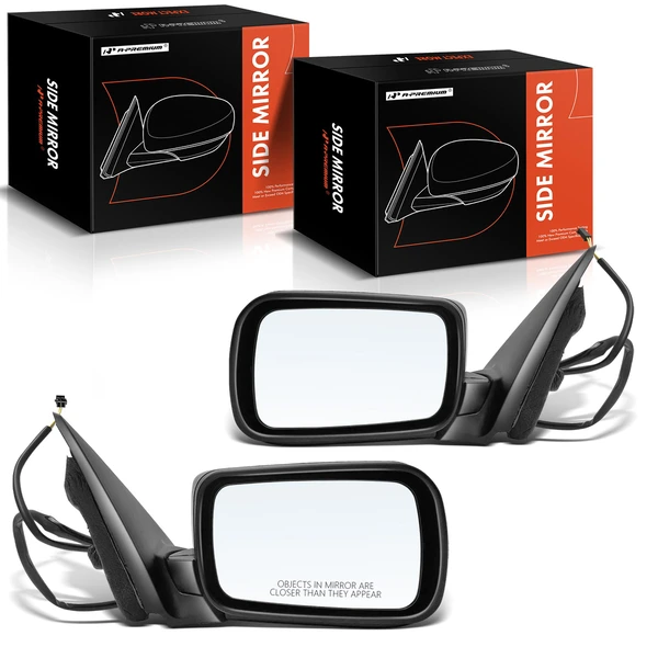 Driver & Passenger Mirror, with Heating, Power Adjustment, Power Folding, Primed Black A-Premium APMI1598TW