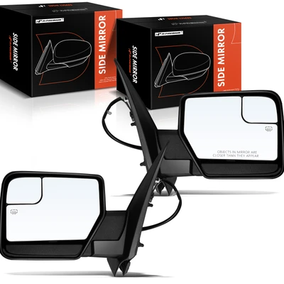 2 Pcs Driver & Passenger Textured Black Mirror with Heated