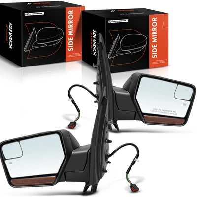 2 Pcs Driver & Passenger Textured Black Mirror with Heated