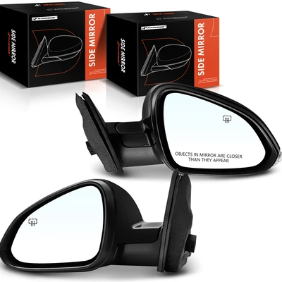 2 Pcs Driver & Passenger Black Mirror with Heated