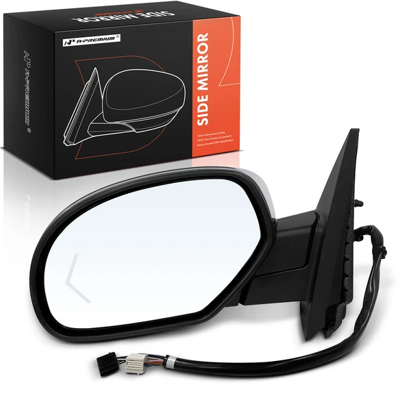 Left Driver Side Mirror, Powered, with Heated, Chrome A-Premium APMI2184