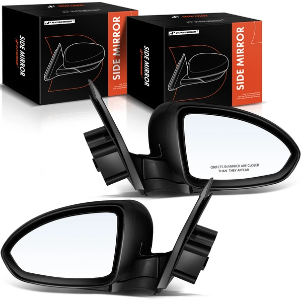 Driver & Passenger Mirror, Power Adjustment, Manual Folding, Textured Black A-Premium APMI1626TW