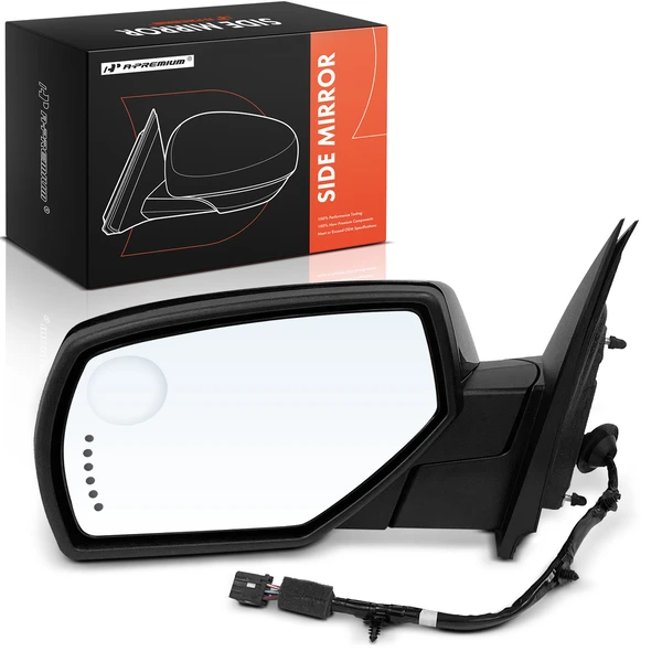 2014-2018 Chevrolet Silverado 1500 Left Driver Side Mirror, Powered, with Heated, Gloss Black A-Premium APMI2190